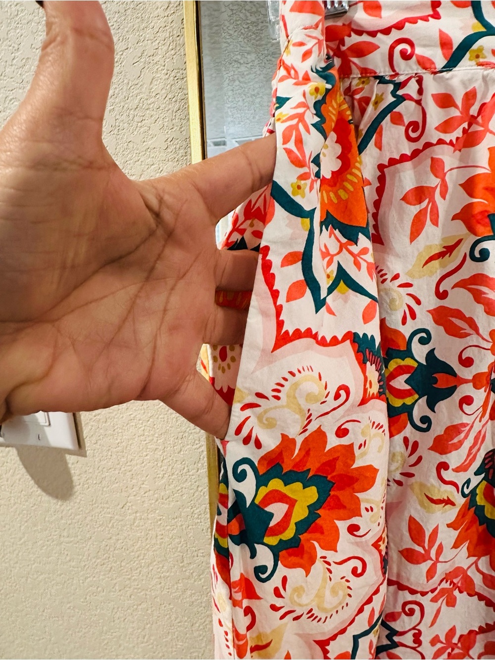 BODEN High-Waist Floral Print Maxi Jessica Skirt in Orange & White 12 - Picture 6 of 7